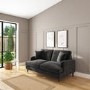 ONLY OPENED - Payton Charcoal Grey Velvet 2 Seater Sofa