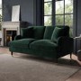 ONLY OPENED - Dark Green Velvet 2 Seater Sofa - Payton