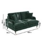 ONLY OPENED - Dark Green Velvet 2 Seater Sofa - Payton