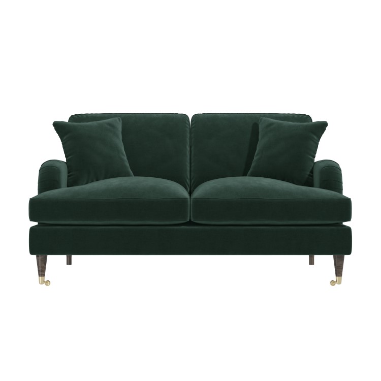 ONLY OPENED - Dark Green Velvet 2 Seater Sofa - Payton