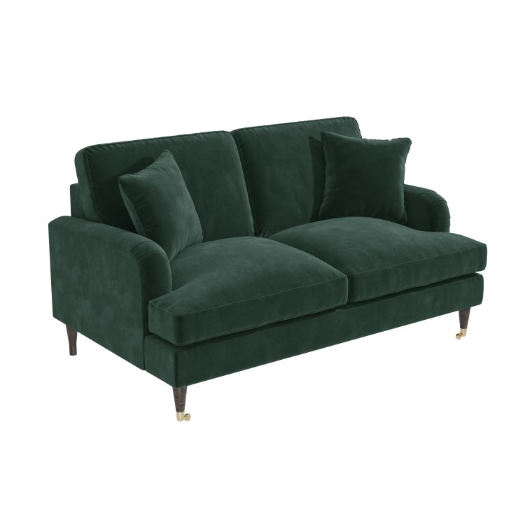 ONLY OPENED - Dark Green Velvet 2 Seater Sofa - Payton