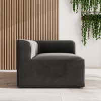 GRADE A1 - Hendrix Grey Velvet Left Corner Section