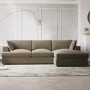 Mink Velvet Right Hand Corner Sofa and Love Seat Set - August