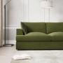 Olive Green Velvet Right Hand 4 Seater Chaise Corner Sofa - August