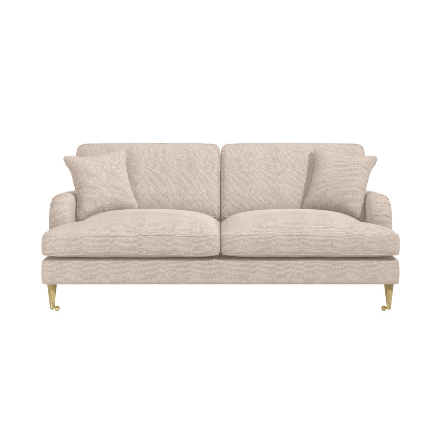 GRADE A2 - Beige Woven Fabric 3 Seater Sofa - Payton