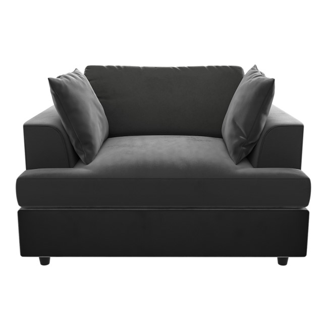 GRADE A1 - Charcoal Grey Velvet Loveseat - August