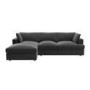ONLY OPENED - Dark Grey Velvet Left Hand L Shaped Sofa - Seats 4 - August