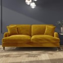A1/SOF181 GRADE A1 - Mustard Velvet 3 Seater Sofa - Payton