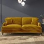 GRADE A1 - Mustard Velvet 3 Seater Sofa - Payton
