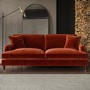 ALMOST PERFECT - Burnt Orange Velvet 3 Seater Sofa - Payton