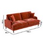 ALMOST PERFECT - Burnt Orange Velvet 3 Seater Sofa - Payton