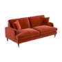 ALMOST PERFECT - Burnt Orange Velvet 3 Seater Sofa - Payton