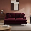 A1/SOF221 ONLY OPENED - Payton Claret Velvet 2 Seater Sofa