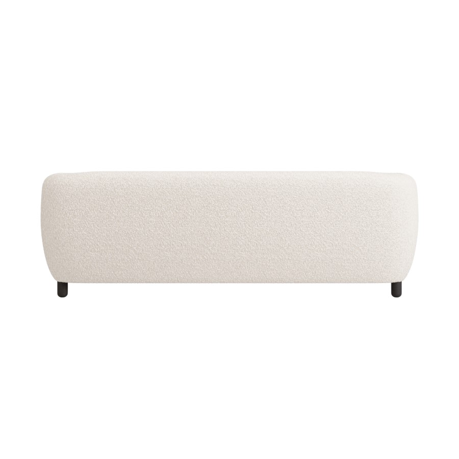 Cream Teddy Curved 3 Seater Sofa - Sierra