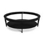 Oval Black Ash Coffee Table with Storage - Toula