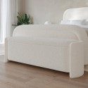 A1/TRYN001 ONLY OPENED - Off-White Boucle Wrap Around Ottoman Blanket Box - Taryn