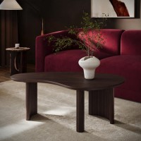 ONLY OPENED - Large Curved Walnut Coffee Table with 3 Legs - Ivan