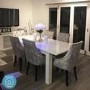 GRADE A2 - White Extendable Dining Table with High Gloss Finish - 6 Seater - Vivienne