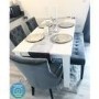 GRADE A2 - White Extendable Dining Table with High Gloss Finish - 6 Seater - Vivienne