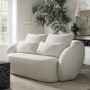 ONLY OPENED - Cream Boucle Curved 3 Seater Sofa - Vera