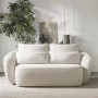 ONLY OPENED - Cream Boucle Curved 3 Seater Sofa - Vera