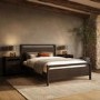 ONLY OPENED - Dark Wood Double Wooden Bed Frame - Vixen