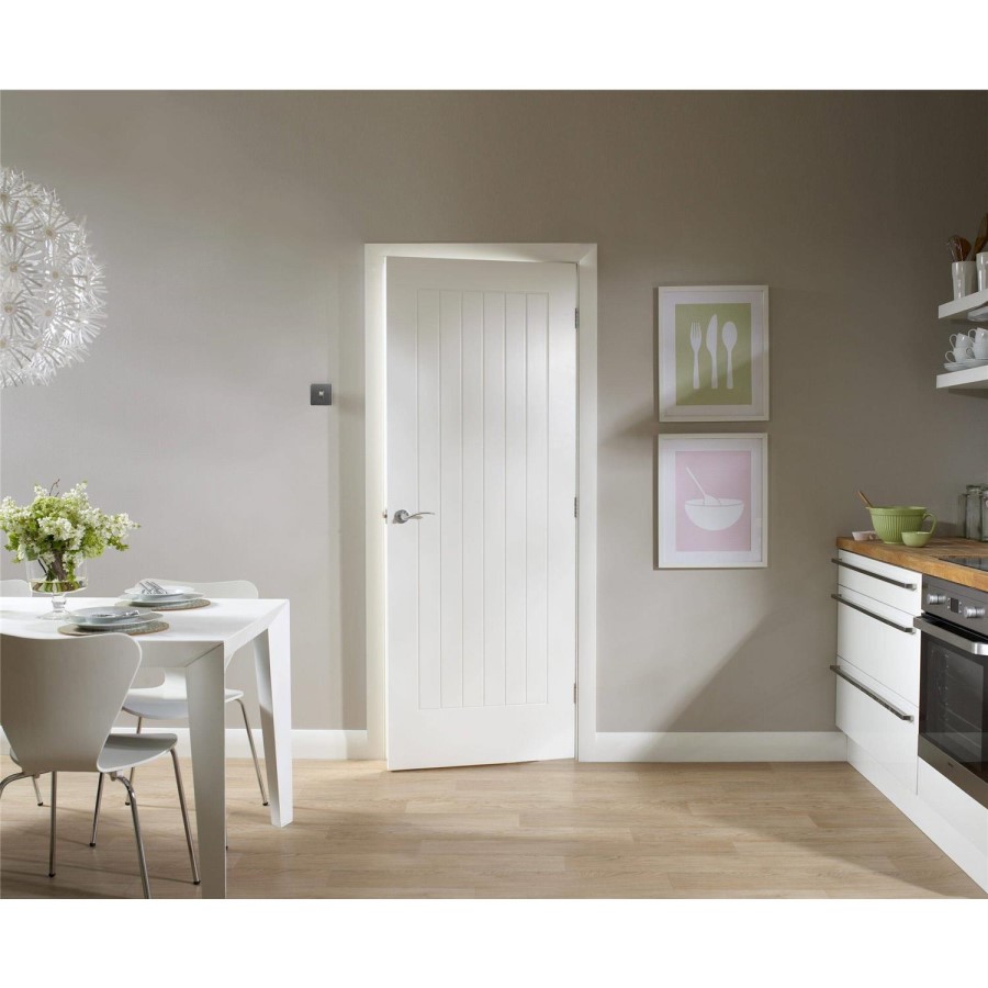 GRADE A1 - Internal White Primed Cottage Door - 2040 x 626 x 40mm - Suffolk - XL Joinery