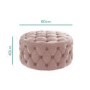 Xena Large Quilted Button Pouffe in Baby Pink Velvet