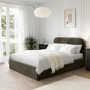 ONLY OPENED - Khaki Velvet Double Ottoman Bed Frame - Zara