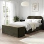 ONLY OPENED - Khaki Velvet Double Ottoman Bed Frame - Zara
