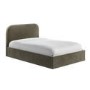 ONLY OPENED - Khaki Velvet Double Ottoman Bed Frame - Zara