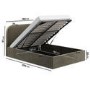 ONLY OPENED - Khaki Velvet Double Ottoman Bed Frame - Zara