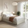 ONLY OPENED - Cream Fabric Small Double Ottoman Bed - Zara
