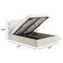 ONLY OPENED - Cream Fabric Small Double Ottoman Bed - Zara