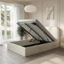 ONLY OPENED - Cream Fabric Small Double Ottoman Bed - Zara
