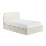 ONLY OPENED - Cream Fabric Small Double Ottoman Bed - Zara