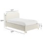 ONLY OPENED - Cream Upholstered Small Double Bed Frame with Curved Headboard - Zara