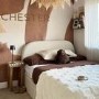 ONLY OPENED - Cream Upholstered Small Double Bed Frame with Curved Headboard - Zara