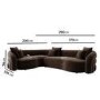 ONLY OPENED - Brown Velvet Left Hand Facing 4 Seater Curved Corner Sofa - Zuri