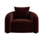 ONLY OPENED - Modern Deep Red Velvet Armchair with Cushion - Zuri