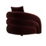 ONLY OPENED - Modern Deep Red Velvet Armchair with Cushion - Zuri
