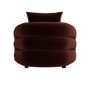 ONLY OPENED - Modern Deep Red Velvet Armchair with Cushion - Zuri