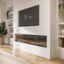 ALMOST PERFECT - Black 70inch Inset Electric Media Wall Fireplace - AmberGlo