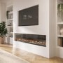 ALMOST PERFECT - Black 70inch Inset Electric Media Wall Fireplace - AmberGlo