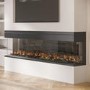 ALMOST PERFECT - Black 70inch Inset Electric Media Wall Fireplace - AmberGlo