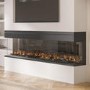 ALMOST PERFECT - Black 70inch Inset Electric Media Wall Fireplace - AmberGlo
