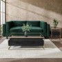 ALMOST PERFECT - Square Black and Gold Glass Top Side Table with Storage - Akila