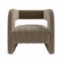 ALMOST PERFECT - Mink Velvet Art Deco Armchair with Ribbed Detail - Boni