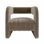 ALMOST PERFECT - Mink Velvet Art Deco Armchair with Ribbed Detail - Boni