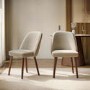ALMOST PERFECT - Set of 2 Taupe Chenille Dining Chairs with Contrast Piped Detail - Claudia